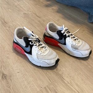 Nike Kids' White & Pink/Red Air Max-Style Running Shoes Excee